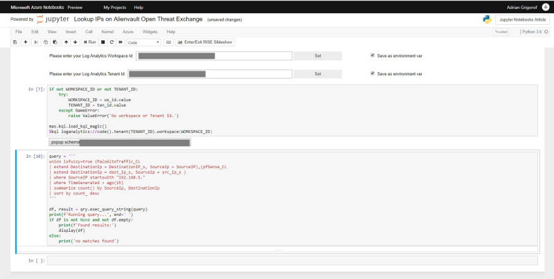 Azure Sentinel Notebooks